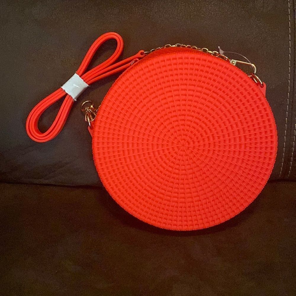 Neon Orange PVC Jelly Crossbody